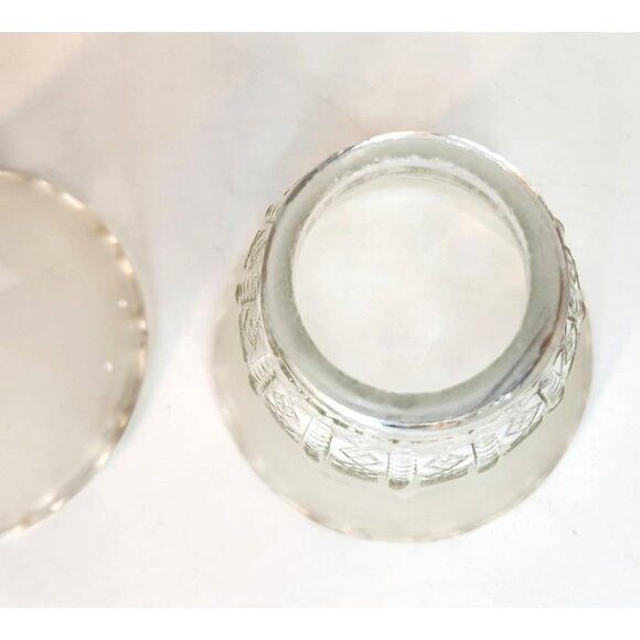 Vintage Frosted Glass Ruffled Lamp Shade Replacement, Diamond Crisscross Bell Li - Picture 13 of 16